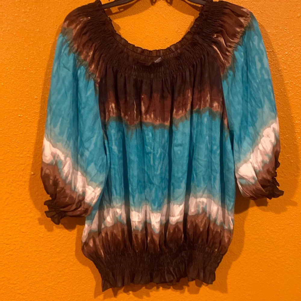 Emission New York blouse brown teal green